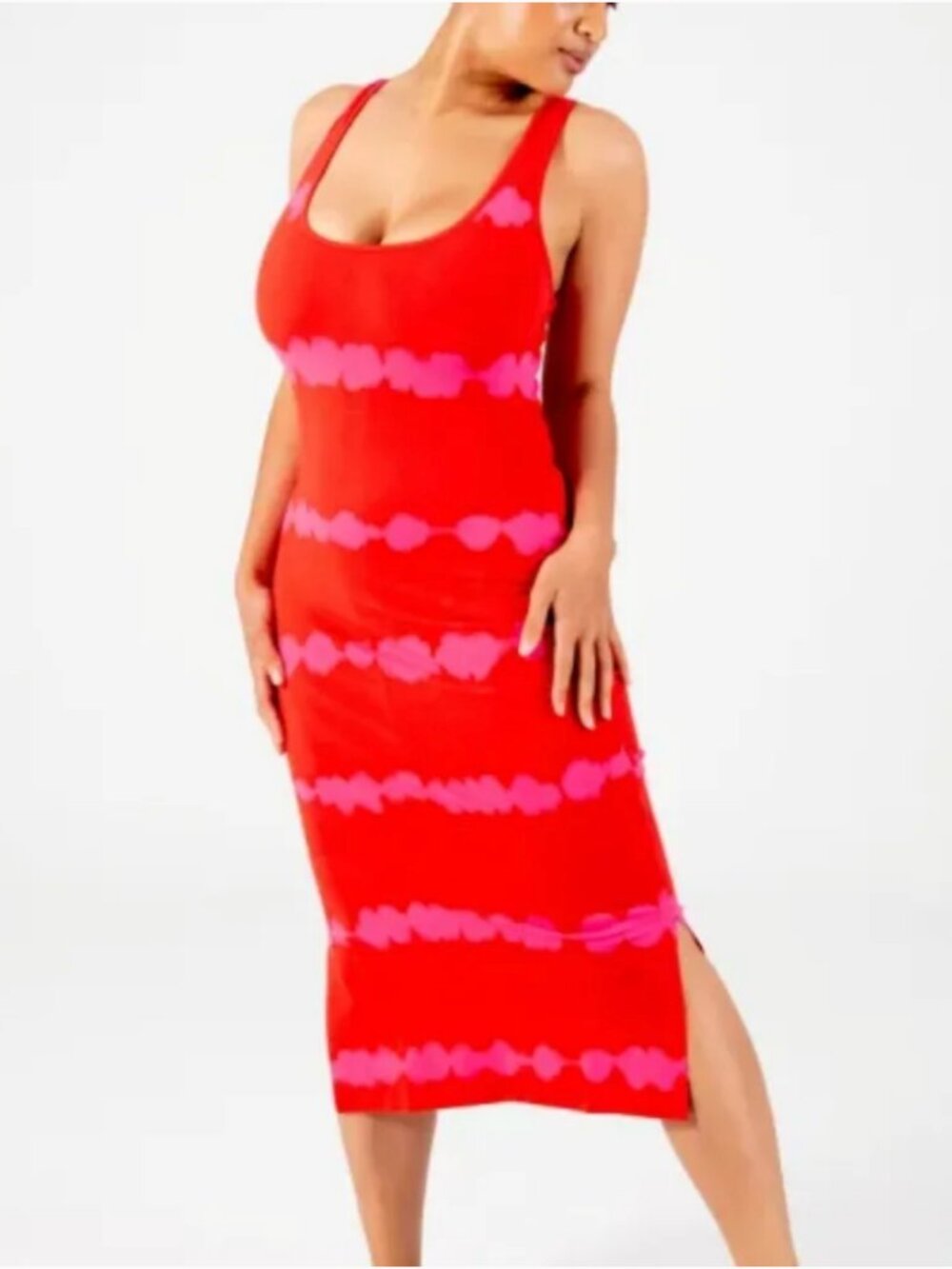 Manners London Shinni midi dress in blot red